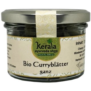 Bio Curry Blätter ganz, 7g Glas