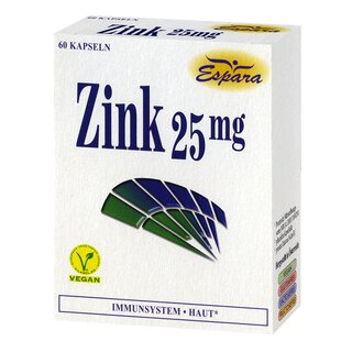 Zink 25 mg, 60 Kapseln